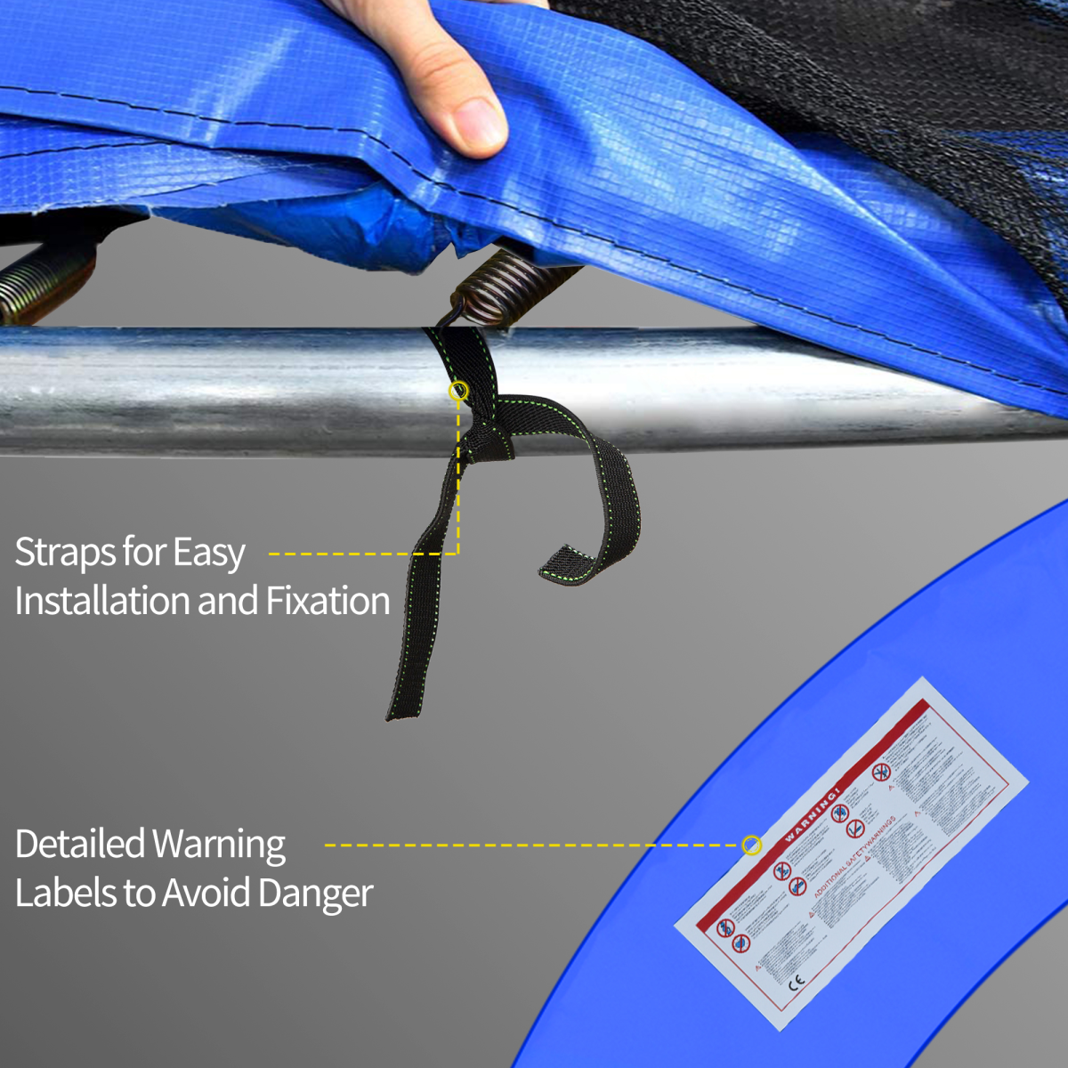 12ft Trampoline Replacement Safety Pad Spring Cover – Blue 12ft Trampoline Replacement Safety Pad Spring Cover – Blue - Image 6