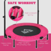 40 Inch Foldable Fitness Trampoline with Foam Handle – Pink 40 Inch Foldable Fitness Trampoline with Foam Handle – Pink - Image 6