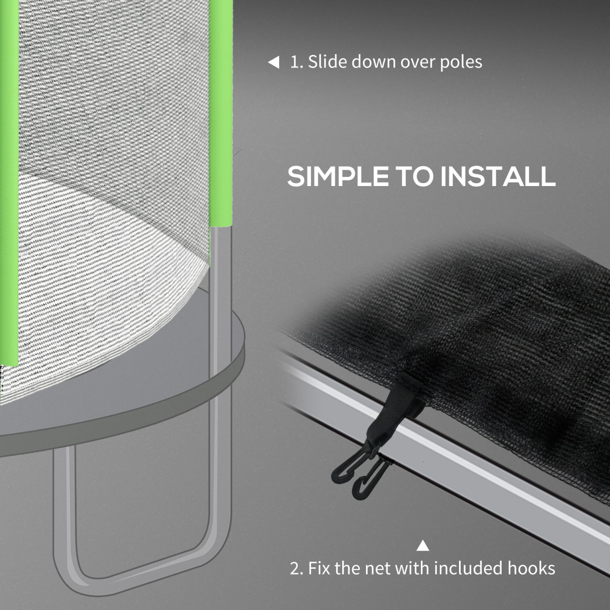 8ft Replacement Trampoline Safety Net with Zipped Door 8ft Replacement Trampoline Safety Net with Zipped Door - Image 6