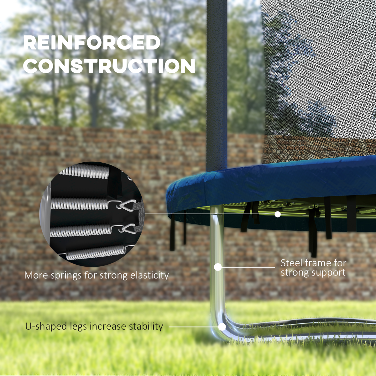 6ft Outdoor Trampoline with Safety Enclosure Net 6ft Outdoor Trampoline with Safety Enclosure Net - Image 7