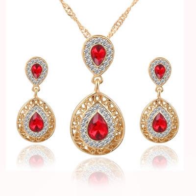 Red Necklace Earrings Set Red Necklace Earrings Set - Image 2
