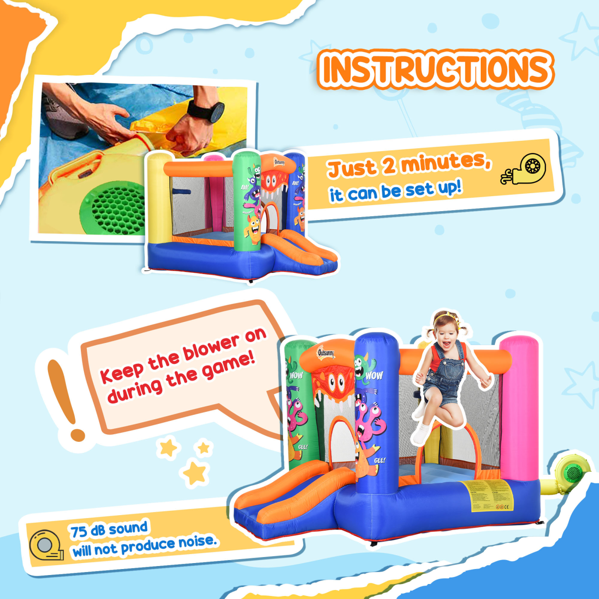 Monster Inflatable Bouncy Castle with Slide & Trampoline Monster Inflatable Bouncy Castle with Slide & Trampoline - Image 8