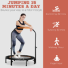 40 Inch Foldable Fitness Trampoline with Adjustable Handle - Image 8