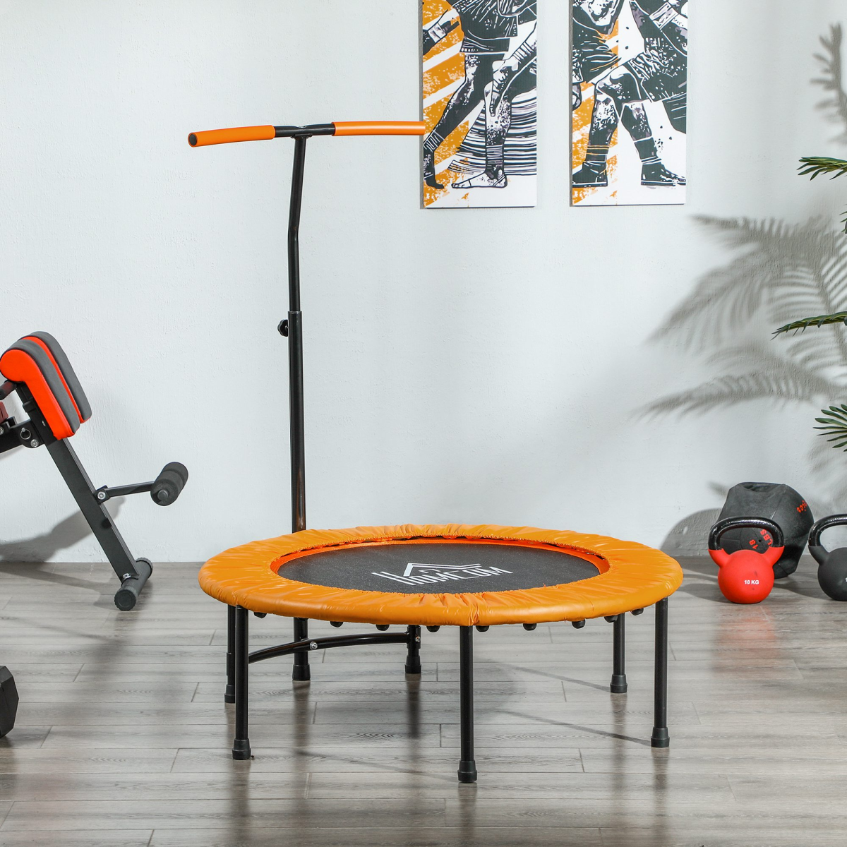 40 Inch Mini Fitness Trampoline Rebounder with Handle – Orange 40 Inch Mini Fitness Trampoline Rebounder with Handle – Orange - Image 8
