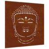 Garden Wall Decoration 55x55 cm Corten Steel Buddha Head Design - Image 2