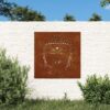 Garden Wall Decoration 55x55 cm Corten Steel Buddha Head Design