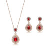 Red Necklace Earrings Set