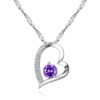Sparkling Purple Heart Zircon Crystals Pendant Necklace & Earrings Set Sparkling Purple Heart Zircon Crystals Pendant Necklace & Earrings Set - Image 2