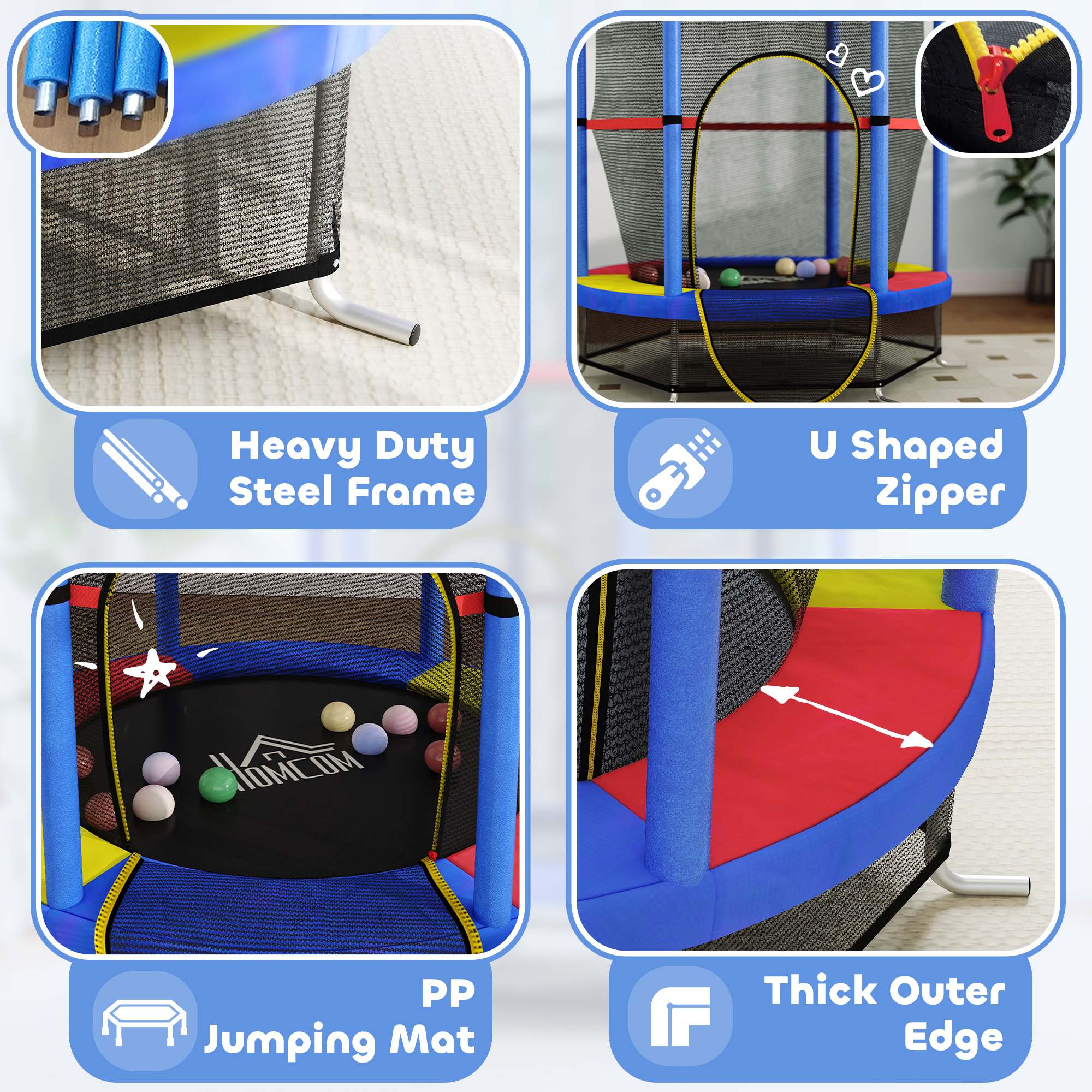 Kids Mini Trampoline with Safety Enclosure Kids Mini Trampoline with Safety Enclosure - Image 4