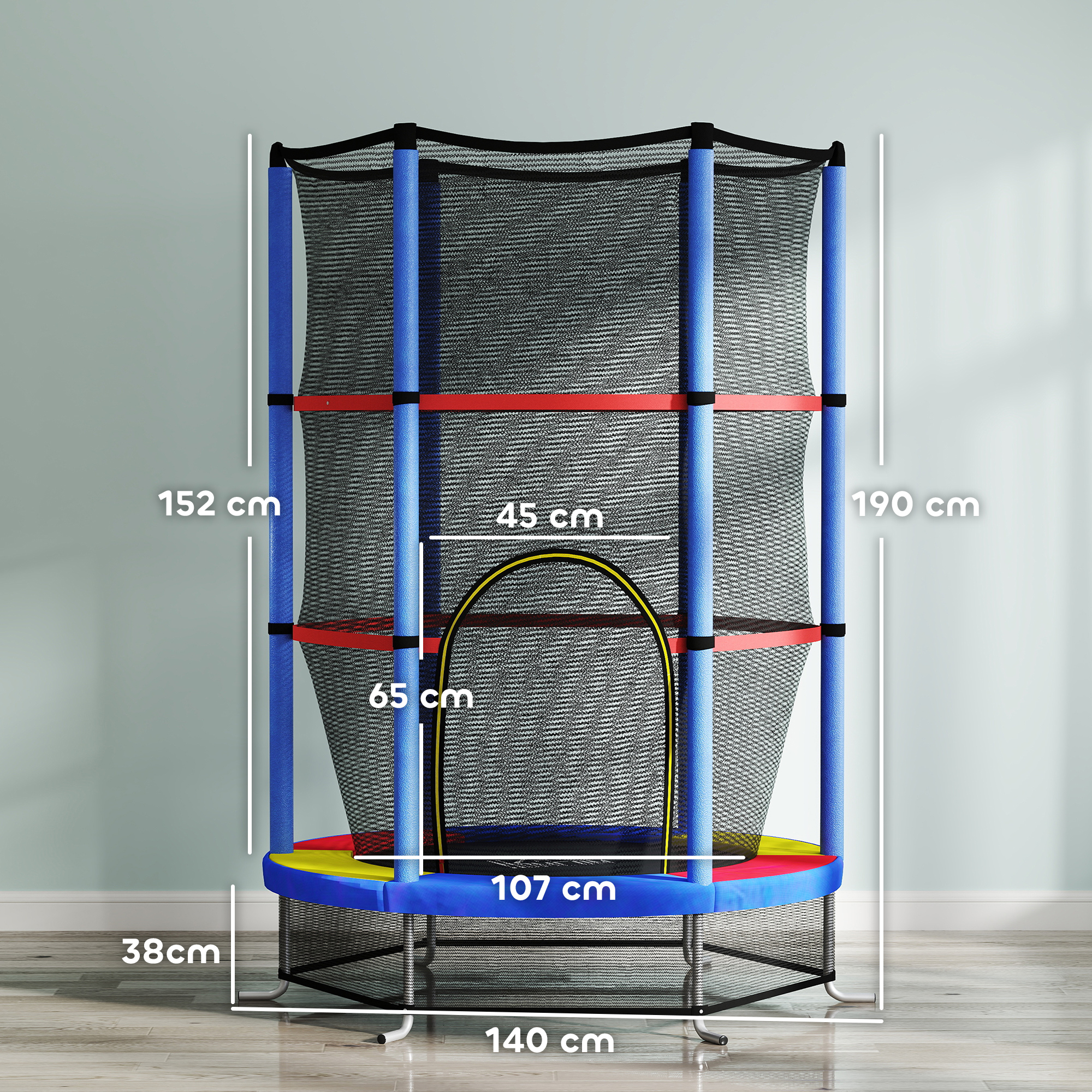 Kids Mini Trampoline with Safety Enclosure Kids Mini Trampoline with Safety Enclosure - Image 5
