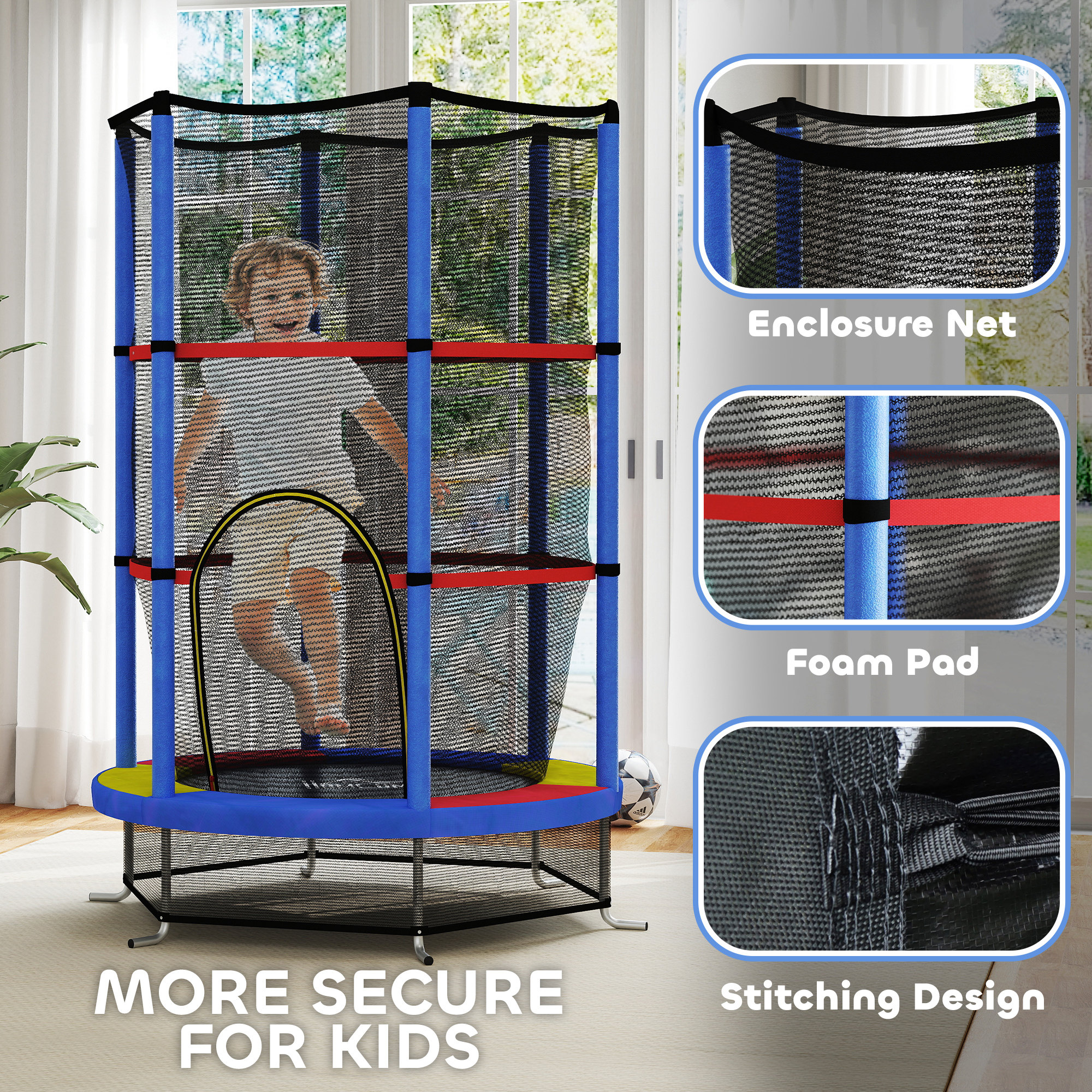 Kids Mini Trampoline with Safety Enclosure Kids Mini Trampoline with Safety Enclosure - Image 6