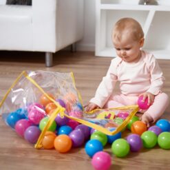 Alternative view of Vinsani Multicoloured Soft Plastic Play Pit Balls Non Toxic and BPA Free with Clear PVC Carry Bag for Indoor Outdoor Swimming Pool Ball pit Trampoline Play