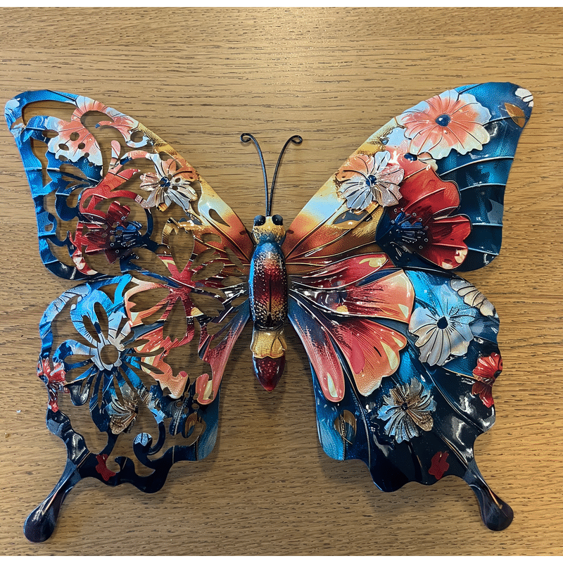 Botanical Print Metal Butterfly Wall Art Botanical Print Metal Butterfly Wall Art - Image 2
