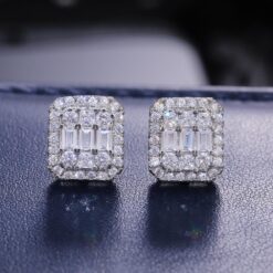 Square Cubic Zirconia Stud Earrings
