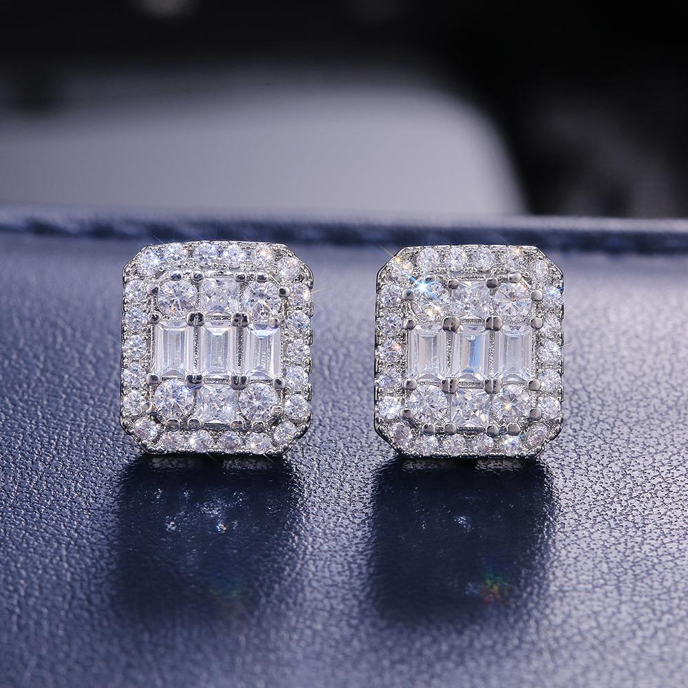 Square zircon earrings Square zircon earrings