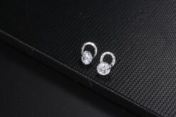 Crystal Stud Earrings – Silver Tone