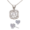 Sparkling Knot Pendant & Heart Stud Earring Set Sparkling Knot Pendant & Heart Stud Earring Set