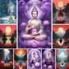 Buddha Statue Canvas Cross Stitch DIY Kit for Modern Home Decor