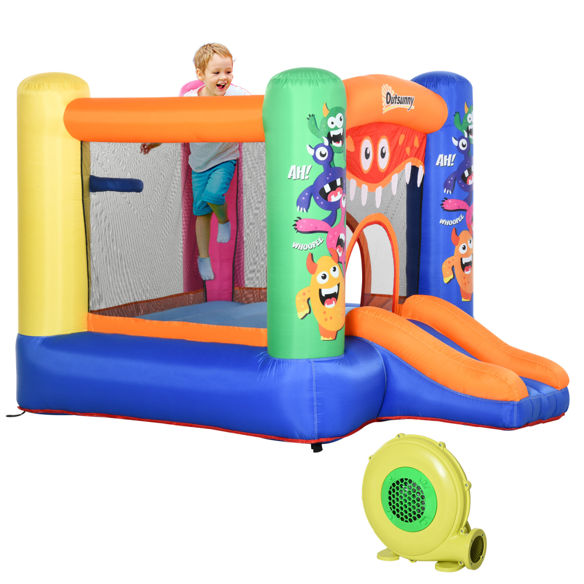 Monster Inflatable Bouncy Castle with Slide & Trampoline Monster Inflatable Bouncy Castle with Slide & Trampoline