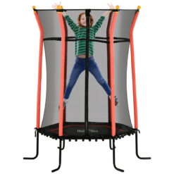 5.4ft Kids Trampoline with Safety Enclosure – Red