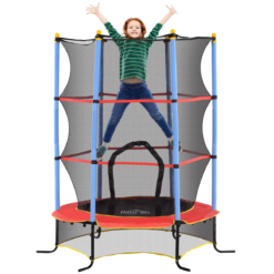 Kids Trampoline with Safety Enclosure & Zipped Entry – Ages 3–10