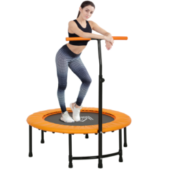 40 Inch Mini Fitness Trampoline Rebounder with Handle – Orange