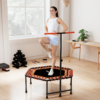 45 Inch Foldable Fitness Trampoline with Adjustable Handle – Pink 45 Inch Foldable Fitness Trampoline with Adjustable Handle – Pink