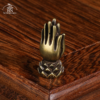 Handmade Brass Buddhism Praying Buddha Hand With Lotus Base DIY Copper Zen Bracelet Beads Desk Decor Mini Hand Pray Figurines Handmade Brass Buddhism Praying Buddha Hand With Lotus Base DIY Copper Zen Bracelet Beads Desk Decor Mini Hand Pray Figurines