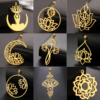 EUEAVAN 5pcs Unalome Lotus Flower Pendant Buddha Buddhism Om Yoga Charms Necklace Earrings Amulet Jewelry Making Supplies DIY
