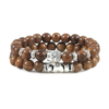 2Pcs/Set Wooden Beaded Buddha Bracelet Natural Stone Bracelets for Men Women Buddhist Meditation Rosary Jewelry Gift Pulseras