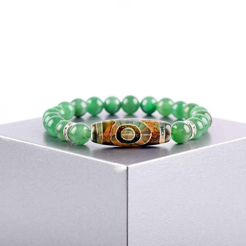 Natural Green Dongling Three-eyed Dzi Beads Bracelet Women Tibetan Buddha Agate Prayer Meditation Wish Jewelry for Man Gift Natural Green Dongling Three-eyed Dzi Beads Bracelet Women Tibetan Buddha Agate Prayer Meditation Wish Jewelry for Man Gift