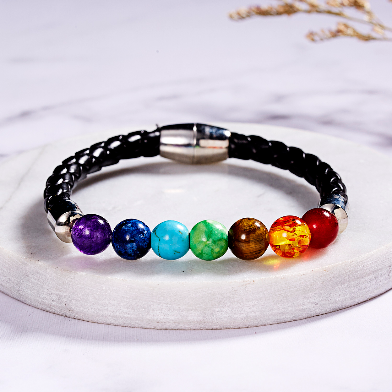 7 Chakra Stone Bracelets for Women Men Buddha Bless Healing Balance Beads Reiki Buddha Prayer Leather Rope Bracelet Jewelry Gift 7 Chakra Stone Bracelets for Women Men Buddha Bless Healing Balance Beads Reiki Buddha Prayer Leather Rope Bracelet Jewelry Gift