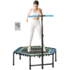 45 Inch Fitness Trampoline with Adjustable Handle & LED Lights