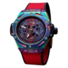 New Rainbow Watch Mens Dated Dial Analogue Red Rubber Strap Watch NY London - Image 2