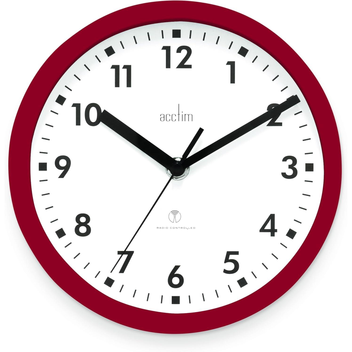 Acctim Nardo 20cm Radio Controlled Red Wall Clock 74664 Acctim Nardo 20cm Radio Controlled Red Wall Clock 74664 - Image 2