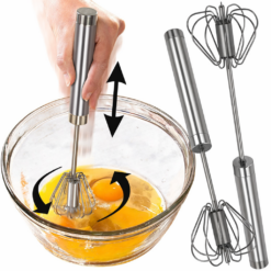 Whip & Whisk Set of 2 – Manual Mixing, Blending & Frothing Kitchen Tools