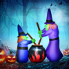 1.8m LED Halloween Inflatable Witches & Cauldron Decoration - Image 2