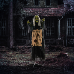 Alternative view of HOMCOM Halloween Witch Animatronic Prop with Sound Activated