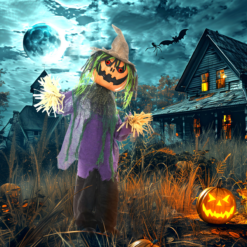 Alternative view of HOMCOM Pumpkin Halloween Animatronic Prop for Indoor Outdoor Decoration