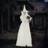 6ft Halloween White Witch Prop with Light-Up Eyes & Pumpkin 6ft Halloween White Witch Prop with Light-Up Eyes & Pumpkin - Image 2