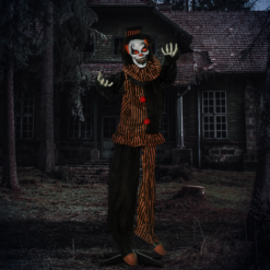 Alternative view of 5.6ft Talking Clown Halloween Animatronic with Light-Up Eyes