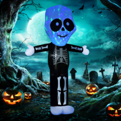 Alternative view of 3m LED Halloween Inflatable Skeleton Ghost – Outdoor Decoration