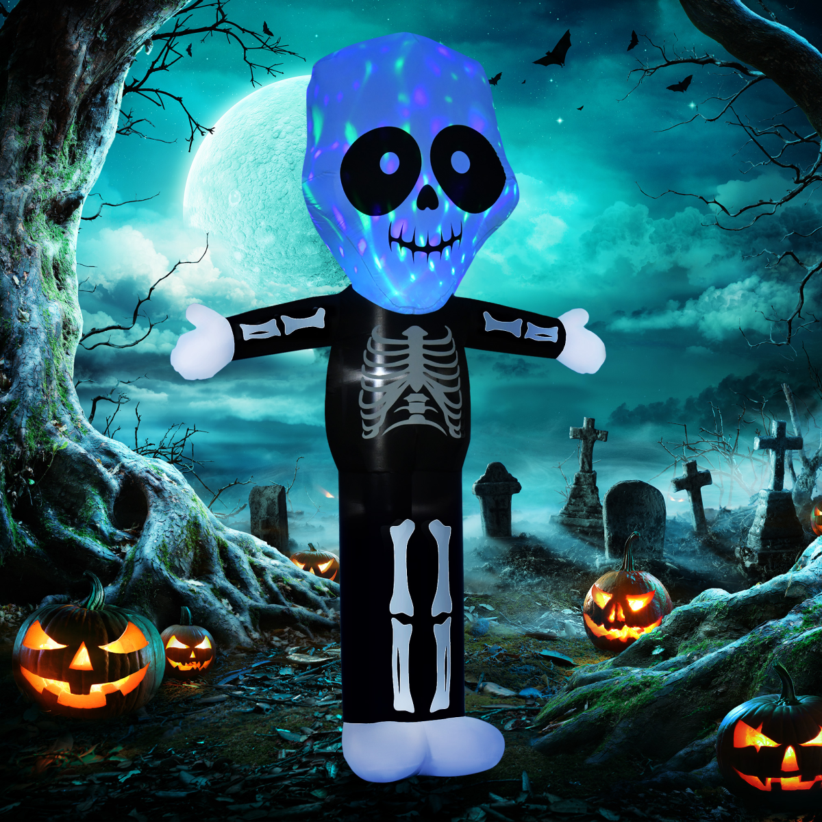 3m LED Halloween Inflatable Skeleton Ghost – Outdoor Decoration 3m LED Halloween Inflatable Skeleton Ghost – Outdoor Decoration - Image 2