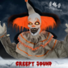 Orange Clown Halloween Animatronic – Light-Up Eyes - Image 3