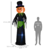 8ft LED Halloween Inflatable Pumpkin Ghost with Hat - Image 3