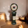 AcaciaHome Stylish & Elegant Large 37 cm Vintage Garage Gas Petrol Pump Mantel Clock – Retro Metal Design with Quartz Movement, Battery-Powered, Perfect for Home, Living Room, and Kitchen Decor