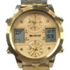 Ousuo Mens Fashion Ana Digital Big Dated Gold Dial Gold Plated Bracelet Watch NY London Ousuo Mens Fashion Ana Digital Big Dated Gold Dial Gold Plated Bracelet Watch NY London