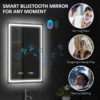 HOMCOM 500 x 700 mm Bathroom Mirror with Bluetooth Clock Lights Demister Pad - Image 5