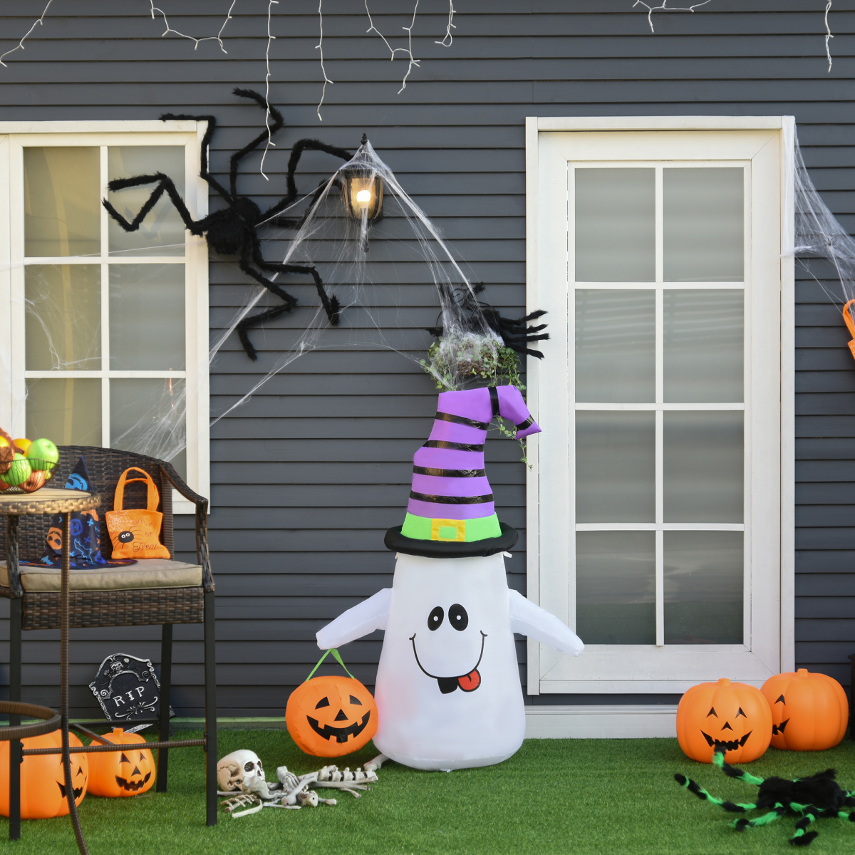 1.2m LED Halloween Inflatable Witch Ghost & Pumpkin Lantern 1.2m LED Halloween Inflatable Witch Ghost & Pumpkin Lantern - Image 4