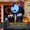 7ft LED Halloween Inflatable Horned Ghost with Flame Effect - Image 4